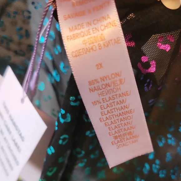 Savage X FENTY Rainbow Foil Sheer Top 2X - Picture 2 of 4
